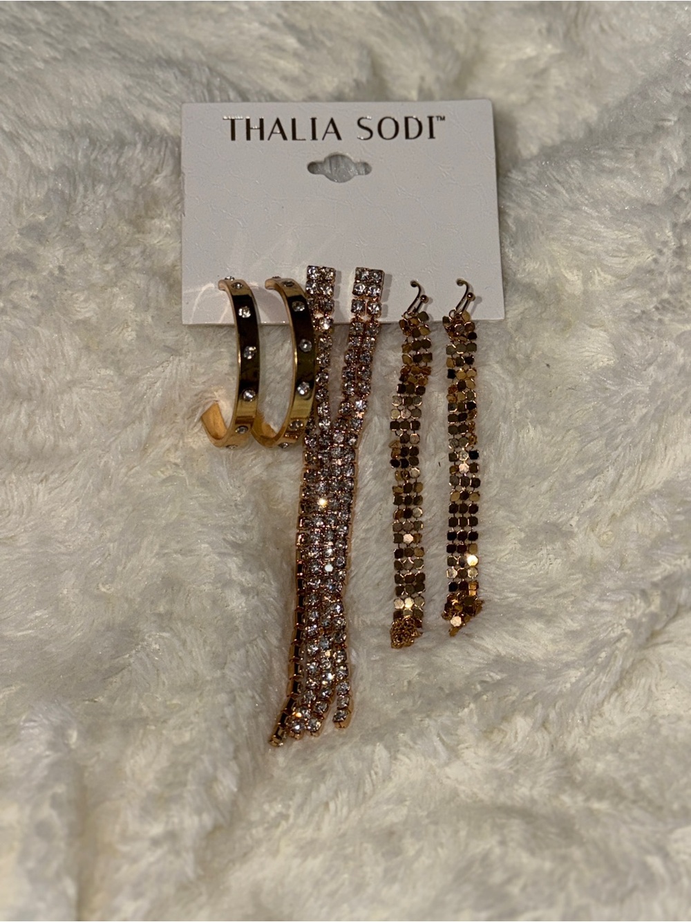 Thalia Sodi  Gold Mixed Earring Set